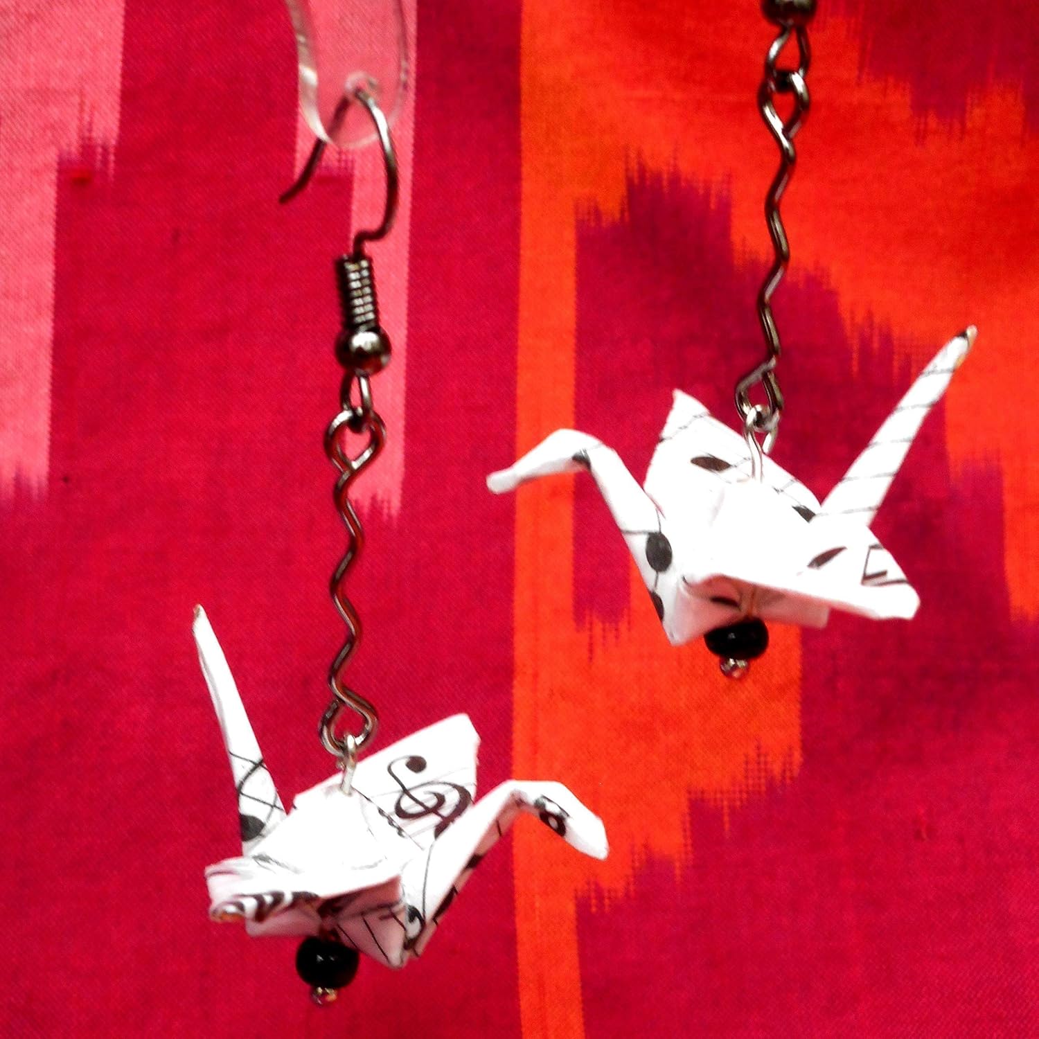 Assorted Styles Black White Sheet Music Origami Earrings, Musician 1st Anniversary Mother's Day Gift