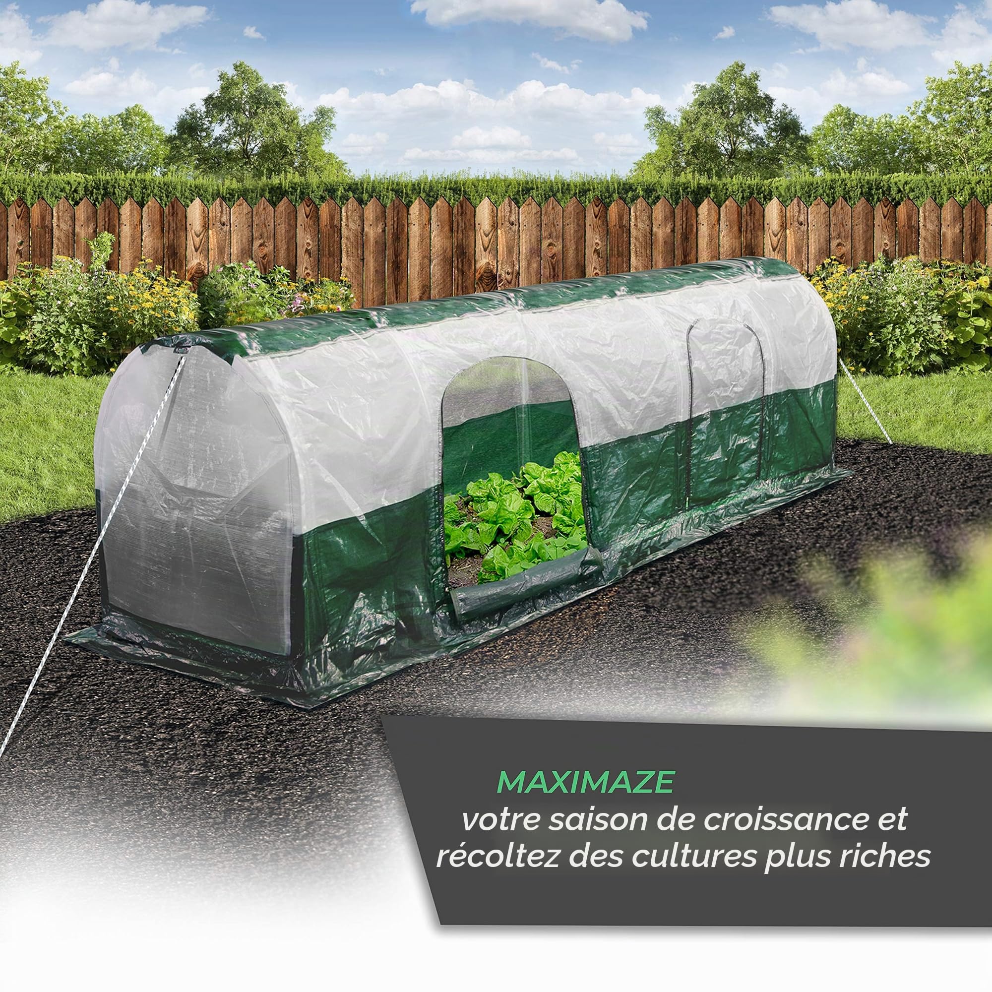 Bio Green Super Dome Tunnel de Protection Vert Transparent