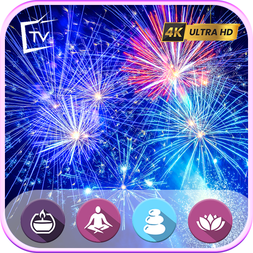 Sommernachtsspektakel: Ambiente am 4. Juli mit fernem Feuerwerk, Grillen und Glühwürmchen für Tablets & Fire TV - KEINE WERBUNG