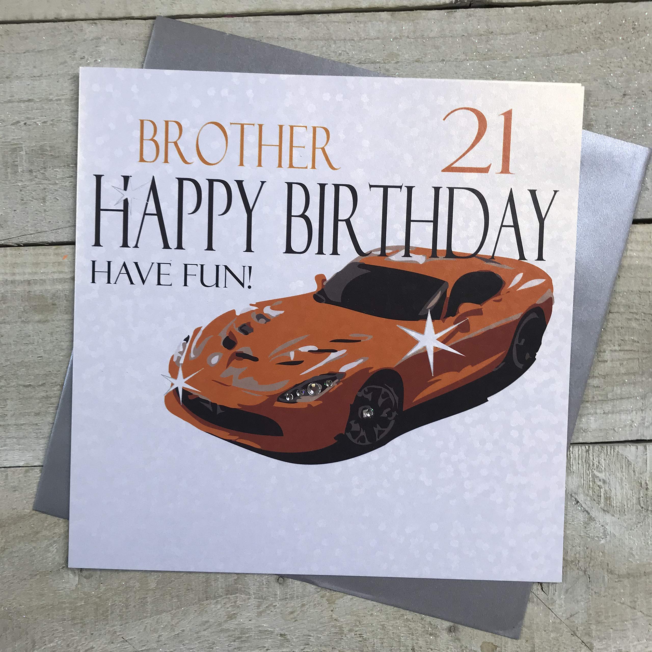 Geburtstagskarte Für Bruder Mit Rotem Sportwagen – 'Have A Great Day', 22,9 X 15,2 Cm