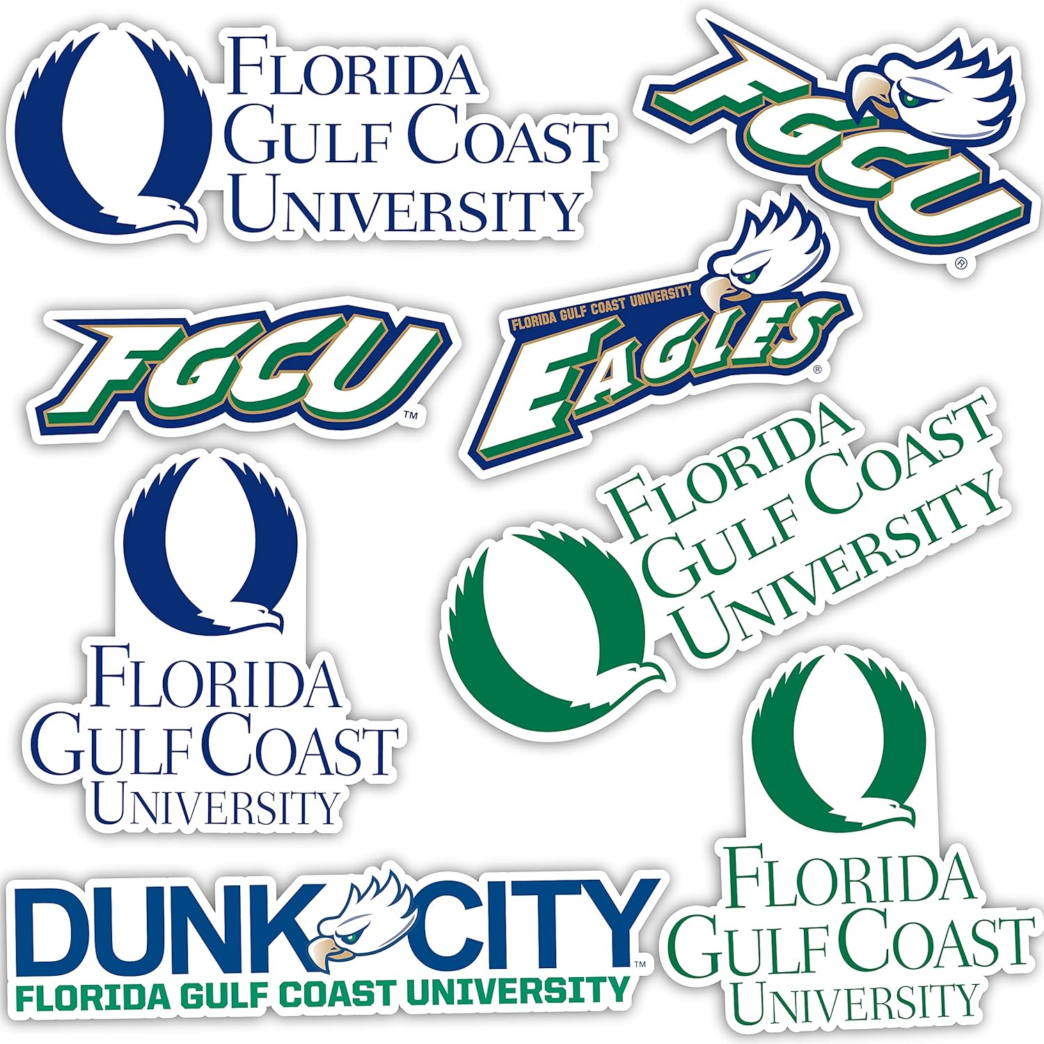 Desert Cactus Florida Gulf Coast University Sticker Eagles Sticker Vinyl Decals Laptop Water Bottle Car Scrapbook T2 (Type 2)