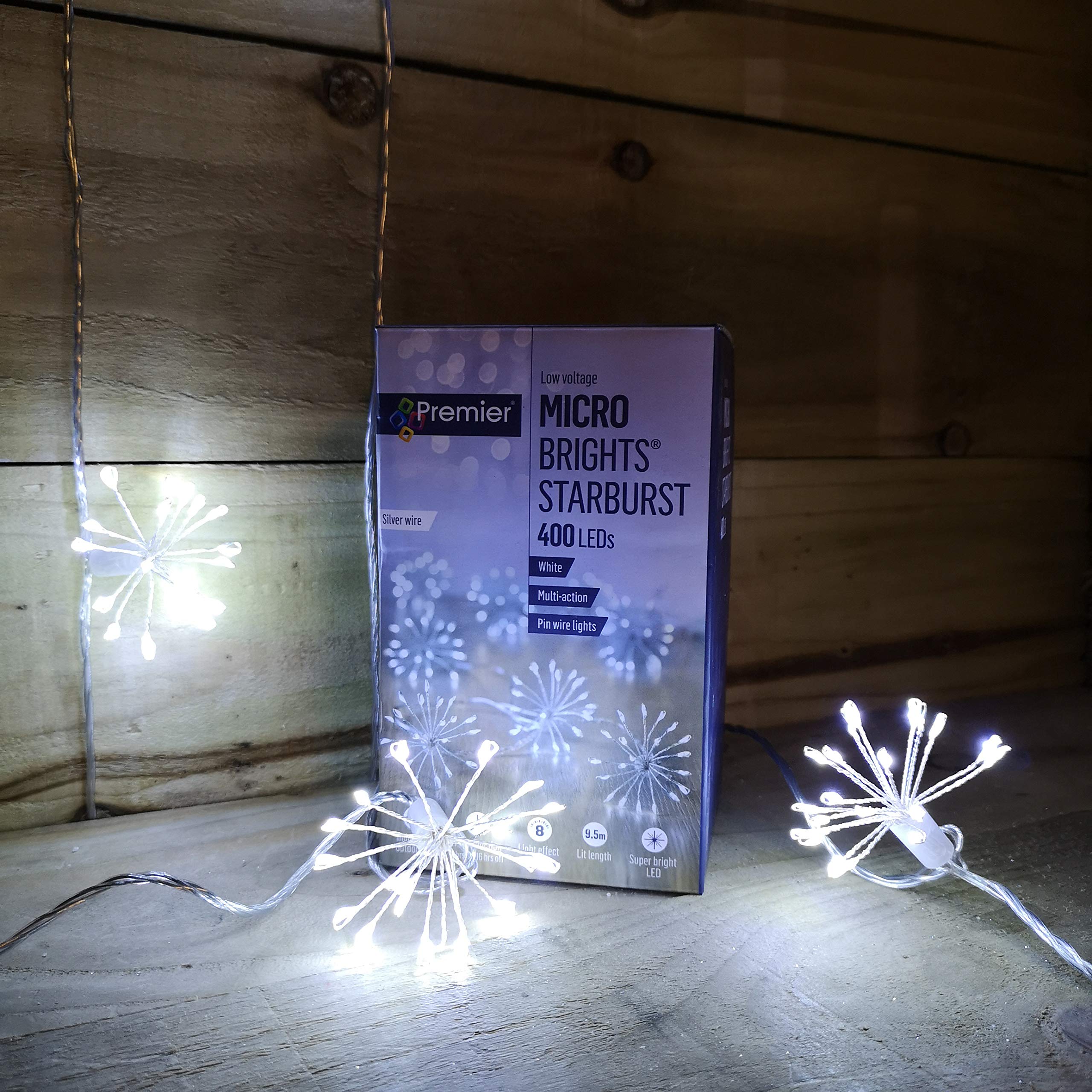 Premier Microbright Starburst Multi Action OUTDOOR Pin Wire 400 LEDS WHITE