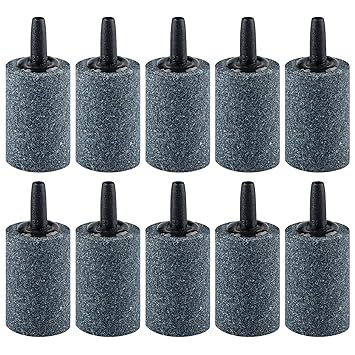 Pawfly 10 PCS Air Stone Cylinder 1.2 Bubble Diffuser Airstones for Aquarium Fish Tank Pump and Hydroponics
