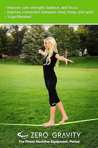 Miniatura 2 de Zero Gravity Slacklines Slackline Kit con bolsa de transporte y almacenamiento líder en la industria trinquete actualizado con agarre moldeado para