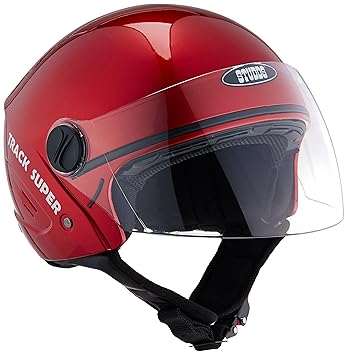Studds TRACK Super Open Face EPS Helmet (Cherry Red, Large)