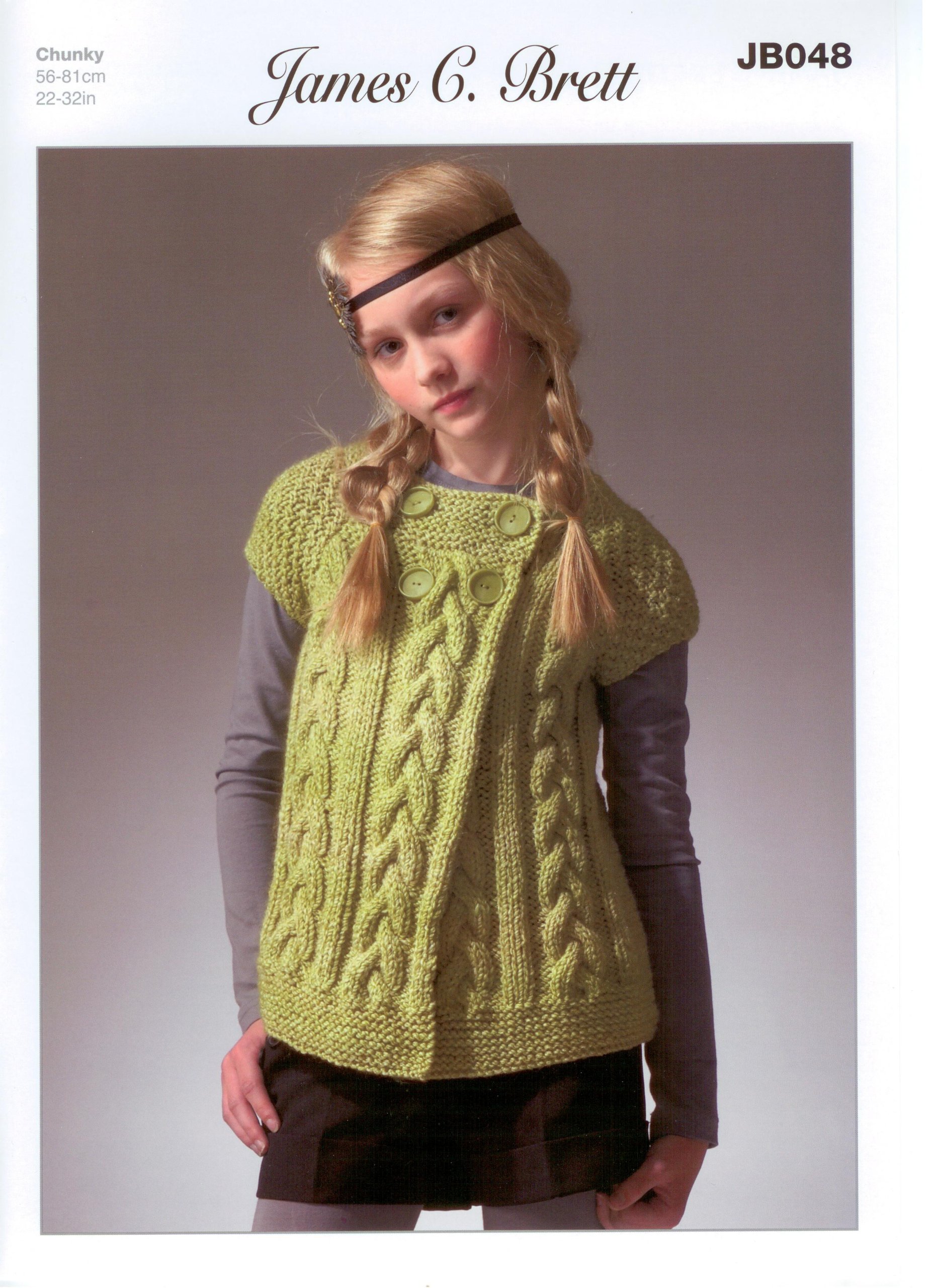 James C Brett Chunky - JB048 Childs Hooded Sweater Pattern 56-81 cm (22-32 ins)