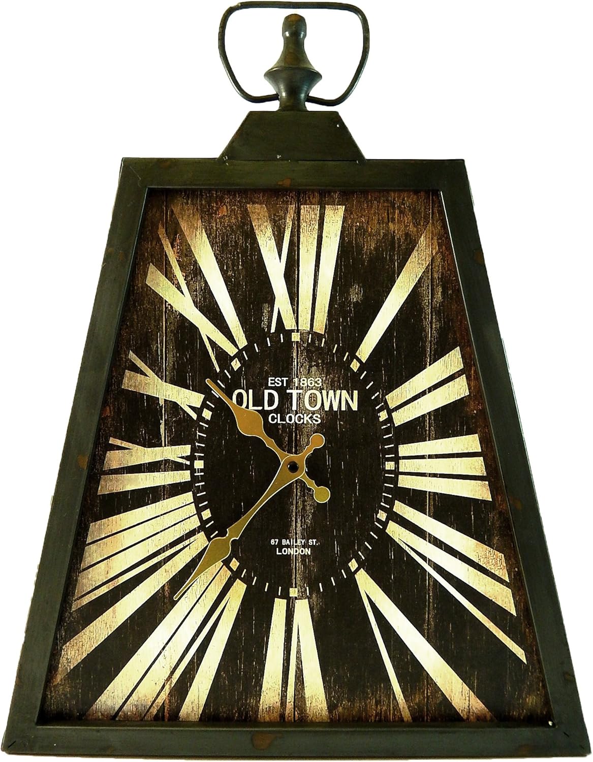 20 X 16 Faux Wood Metal Hanging Old Town London Wall Clock