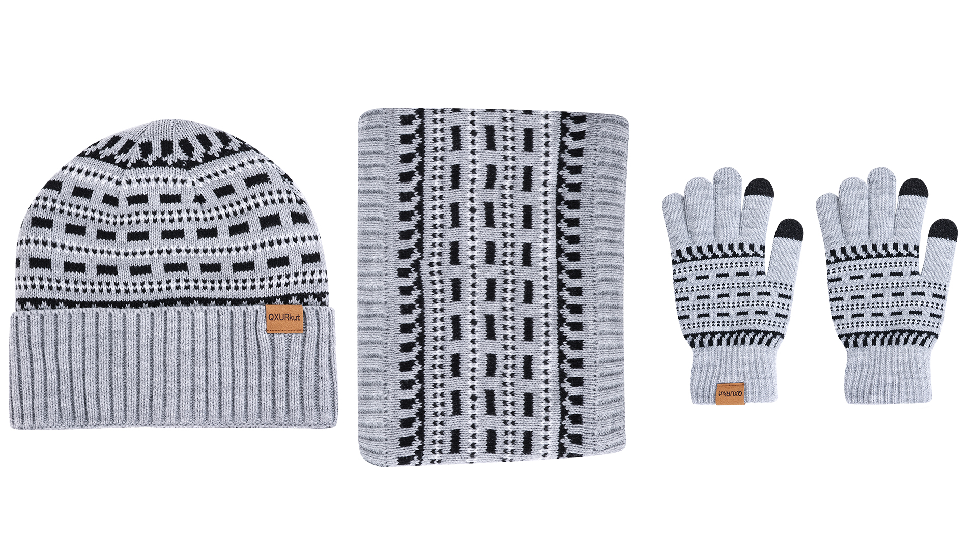 QXURkut Winter-Set Mütze Schal Handschuhe - Warmes 3-in-1 Accessoire-Paket Für Damen & Herren