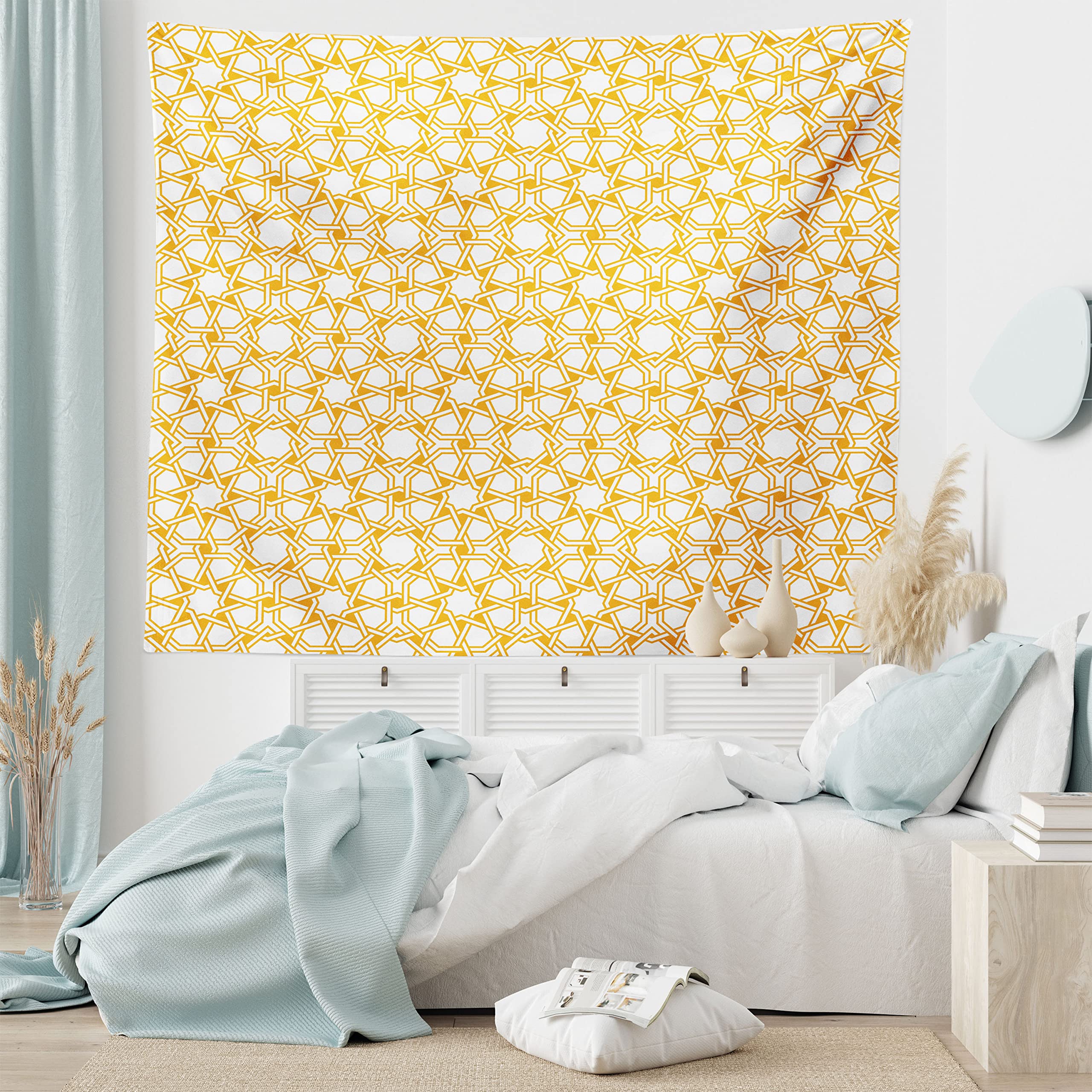 ABAKUHAUS Arazzo Da Parete/Copriletto 230x140 Cm - Occhiali Da Sole Retro Rosa E Giallo