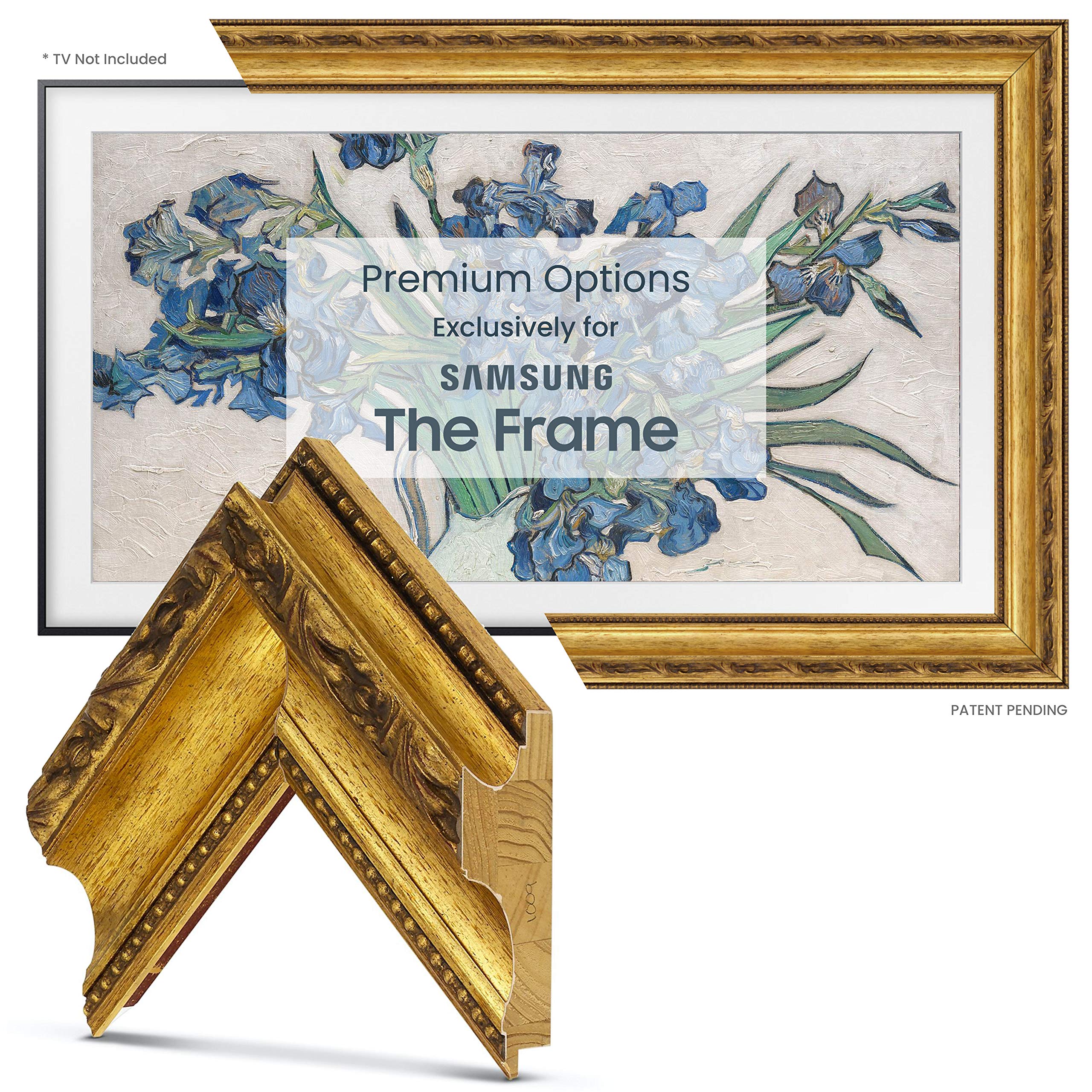 Deco TV Frames - Ornate Gold Smart Frame Compatible ONLY with Samsung The Frame TV (50", Fits 2017-2020 Frame TV)