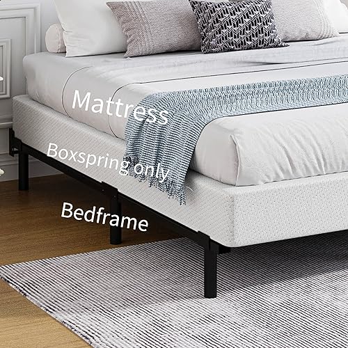 Miniatura 5 de HUEIIS Queen Box Spring - Base de colchón de 9 pulgadas de alto perfil con marco de metal, silenciosa, sin ruido, fácil montaje, capacidad máxima de