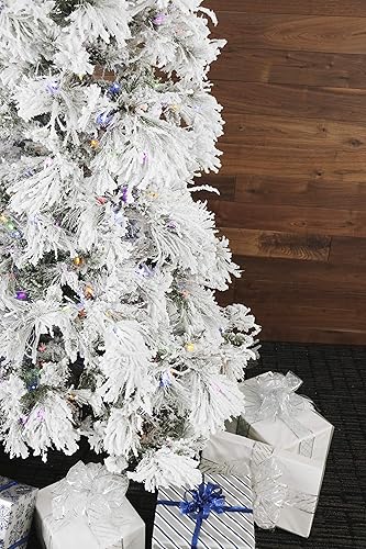 Miniatura 98 de Fraser Hill Farm - Árbol de Navidad, pino aterciopelado nevado, 10 pies LED doble multicolor y blanco cálido,Iluminación de cadena LED blanca