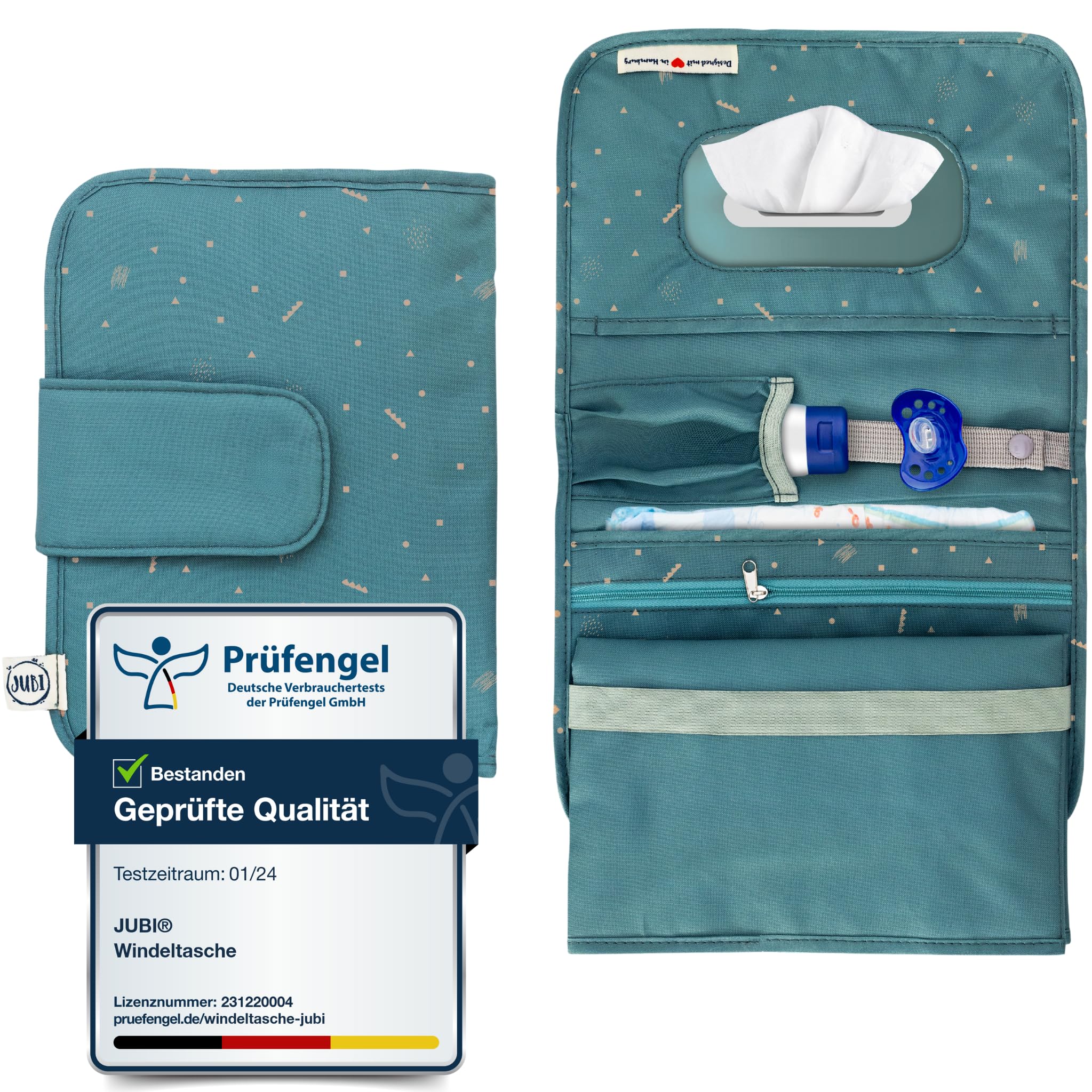 Jubi® Kleine Windeltasche mit Wickelunterlage für Baby