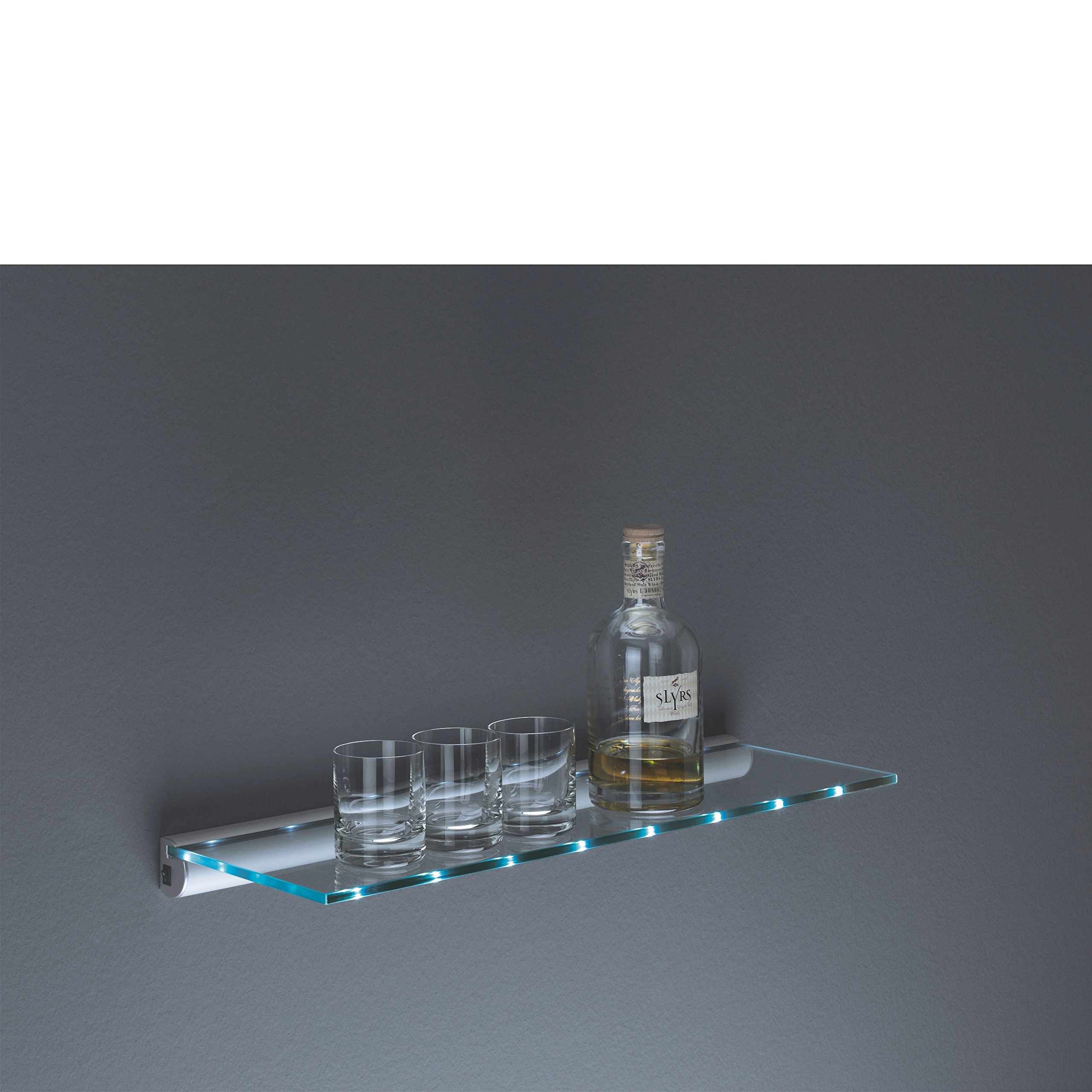 Mastershelf Led Lit Glass Shelf Kit 600X200x8mm