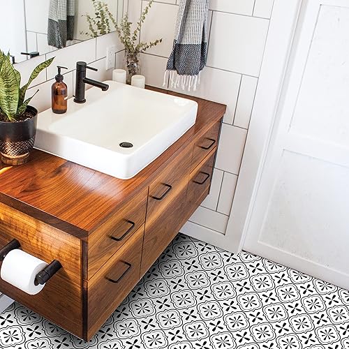 Miniatura 2 de RoomMates FT4607BX Cosmos - Azulejo de suelo para despegar y pegar en blanco y negro