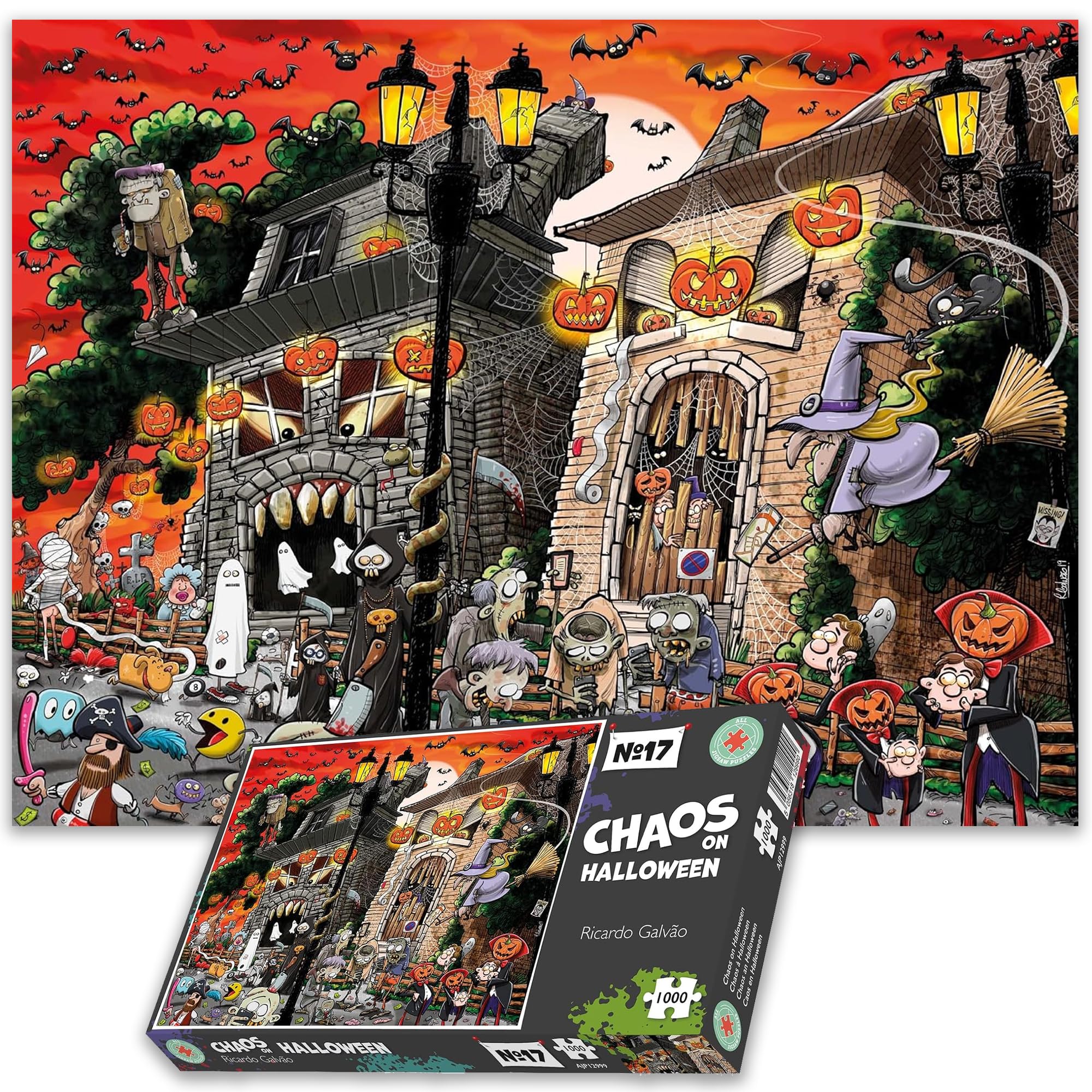 Amazon.com: Halloween Puzzle 1000 Pieces - Chaos On Halloween 1000