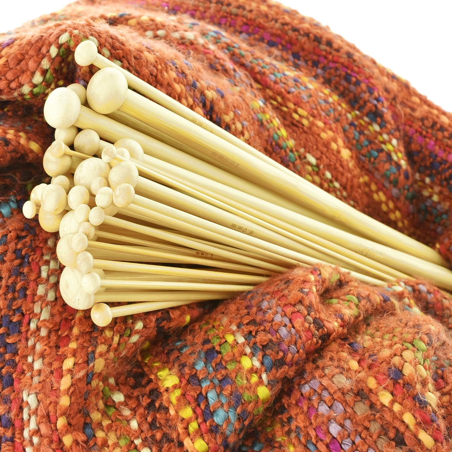 36 Pcs Smooth Bamboo Knitting Needles Set by Celley, 18 Sizes US 0 to US 15