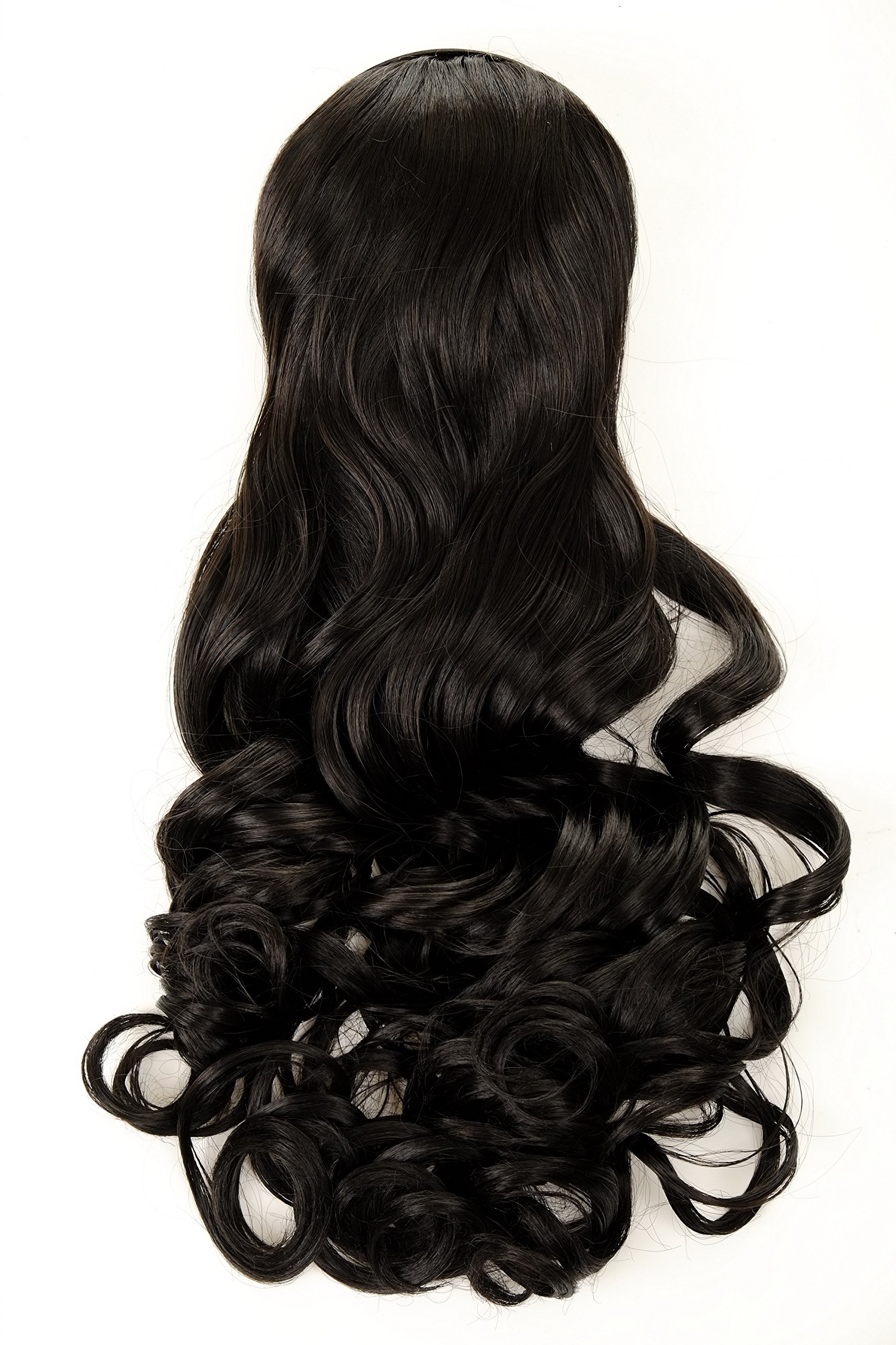 WIG ME UP - TYW60871H-2 Halfwig Hairpiece Extension with black hair hoop extremely long wavy slight curls medium black 27inch - Image 2