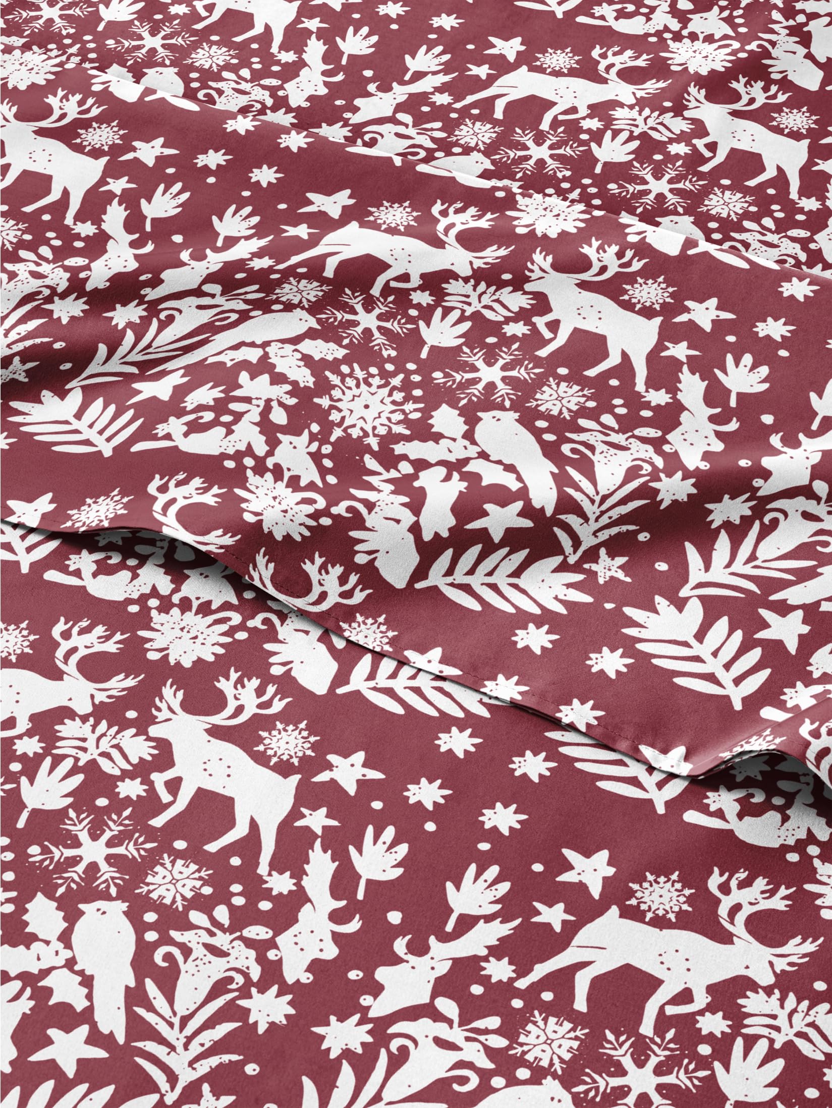 Christmas Sheet Set, Nordic, Festive Holiday Xmas Bedding Set - Full Size