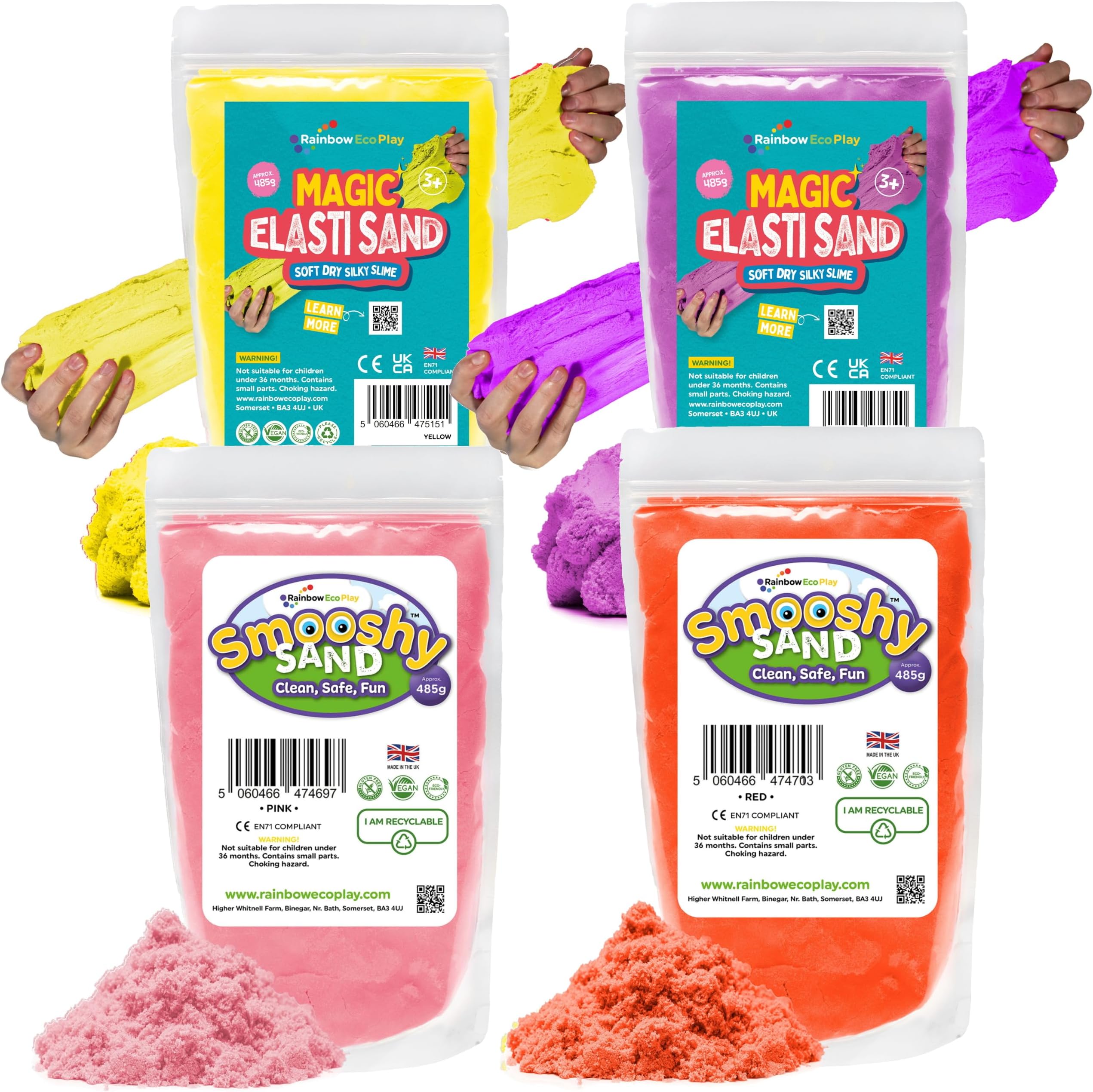 Magic Elasti and Smooshy Sensory Soft Sand 4 x 485g