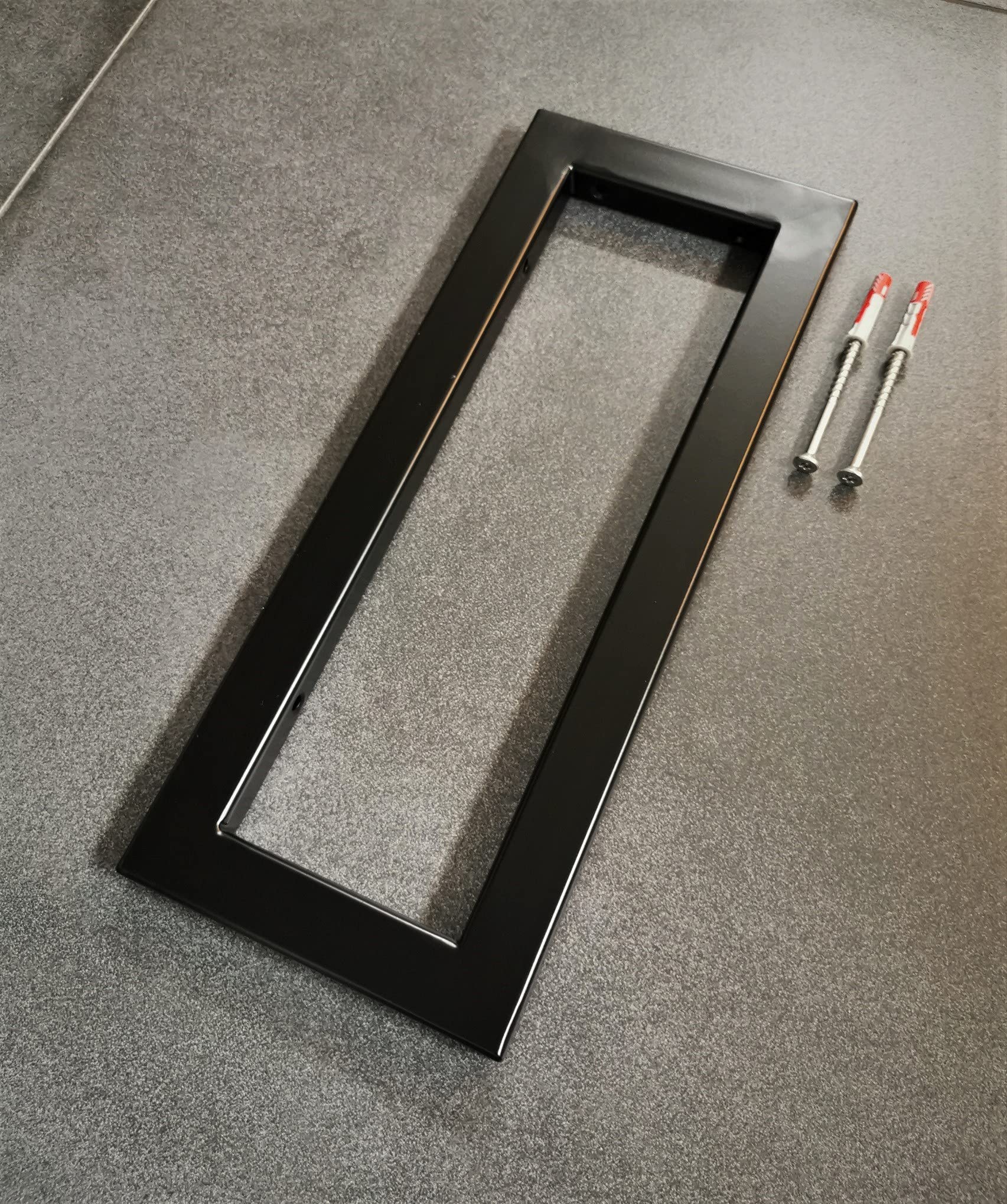 1x V2A Wandhalterung mit Schrauben Handtuchhalterung Regalträger Edelstahl Schwarz Waschtischplatte Konsolenträger rostfrei 150 kg Traglast