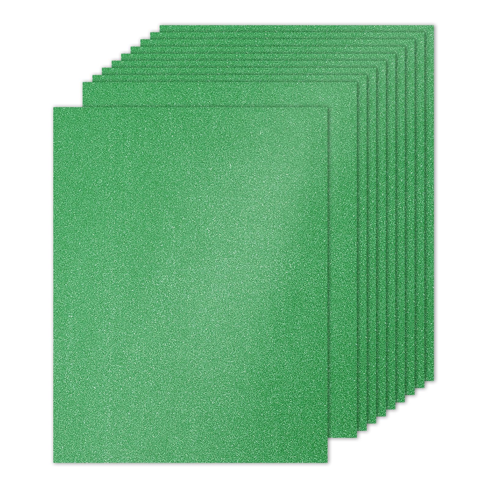 PATIKIL 10 Sheets Green Glitter Cardstock 8.5 x 11 in