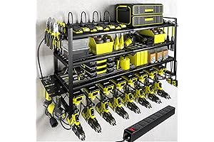 Kobalt 8-Tool Garage Tool Storage and Organizer with Charging Station and 8-Outlet Power Strip