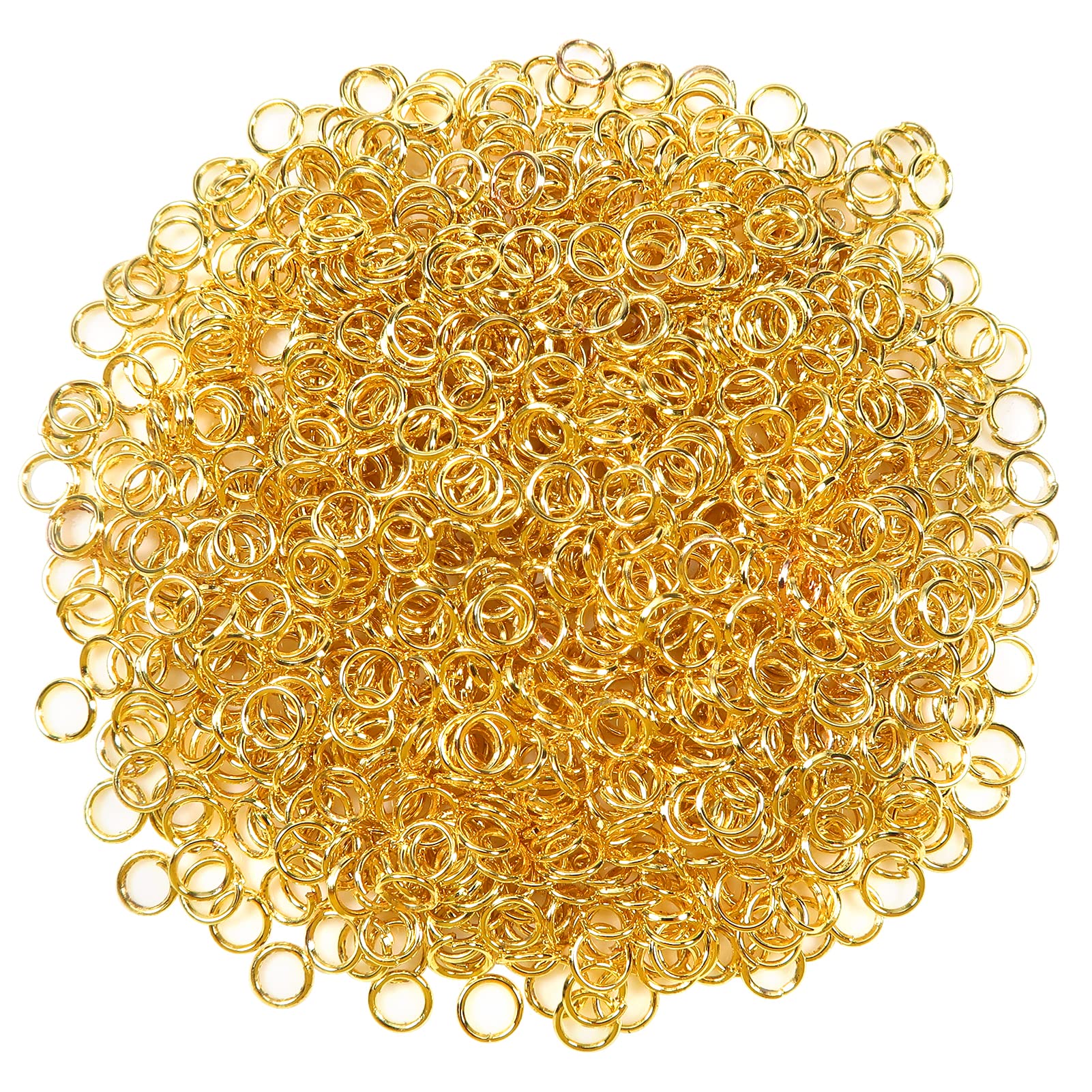 TOAOB 1000pcs Metal Open Jump Rings 5mm Gold Chain Linker Connector for DIY Bracelets Necklace Jewelry Making and Key Chains