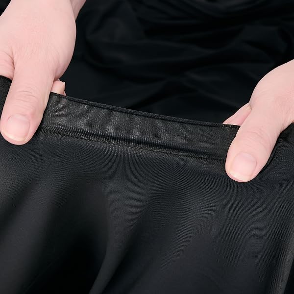68" Wide Four-Way Stretch Spandex Polyester Fabric By The Yard Medium Weight Soft & Breathable & Drapable Broadcloth for Apparel, Accessories,Decorations & DIY Crafts (Black, 68" x 2 Yards) - 2