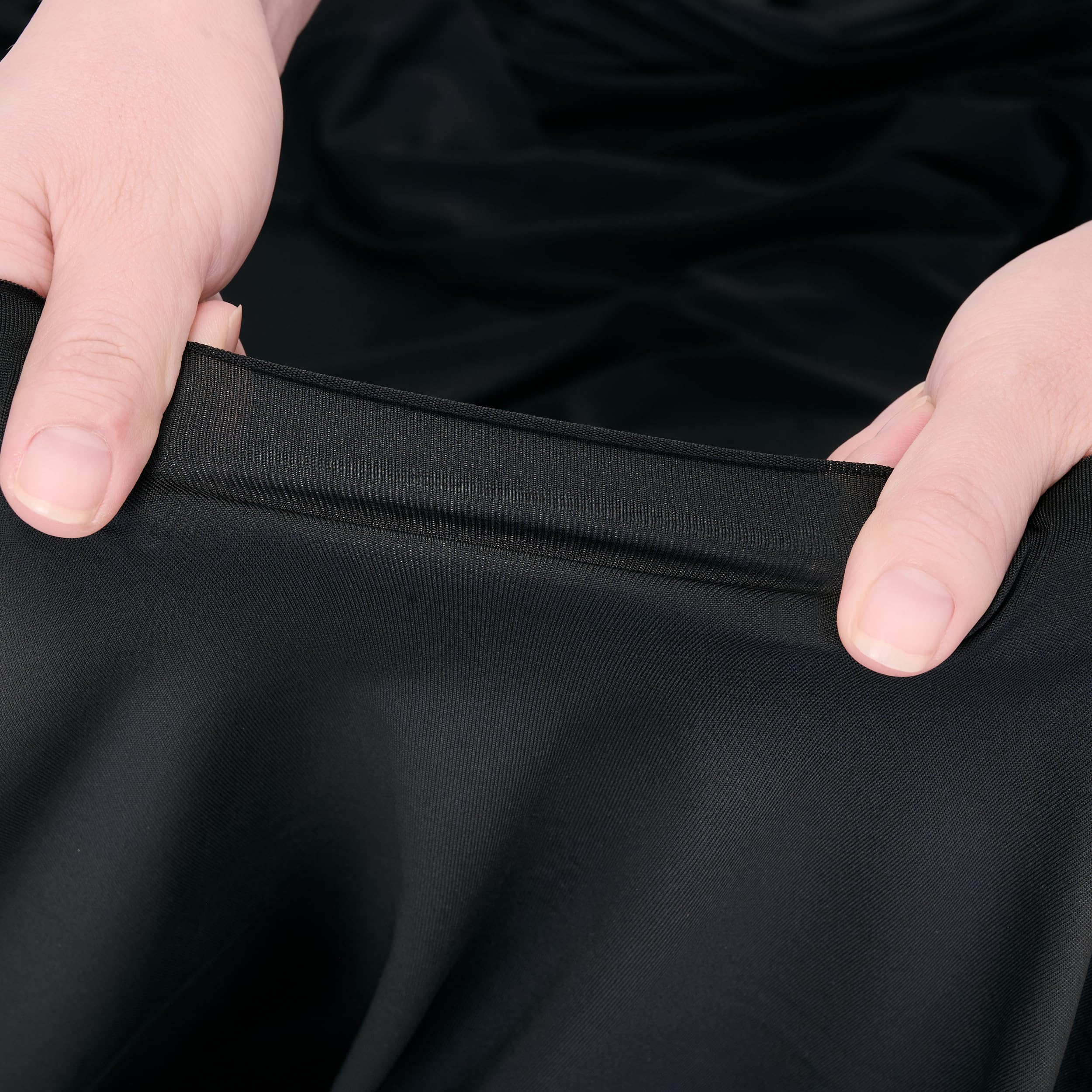 68" Wide Four-Way Stretch Spandex Polyester Fabric By The Yard Medium Weight Soft & Breathable & Drapable Broadcloth for Apparel, Accessories,Decorations & DIY Crafts (Black, 68" x 2 Yards) - 3