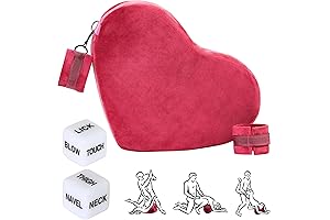Premium Intimate Comfort: Wine Red Sex Wedge Pillow with Cuffs and Dice