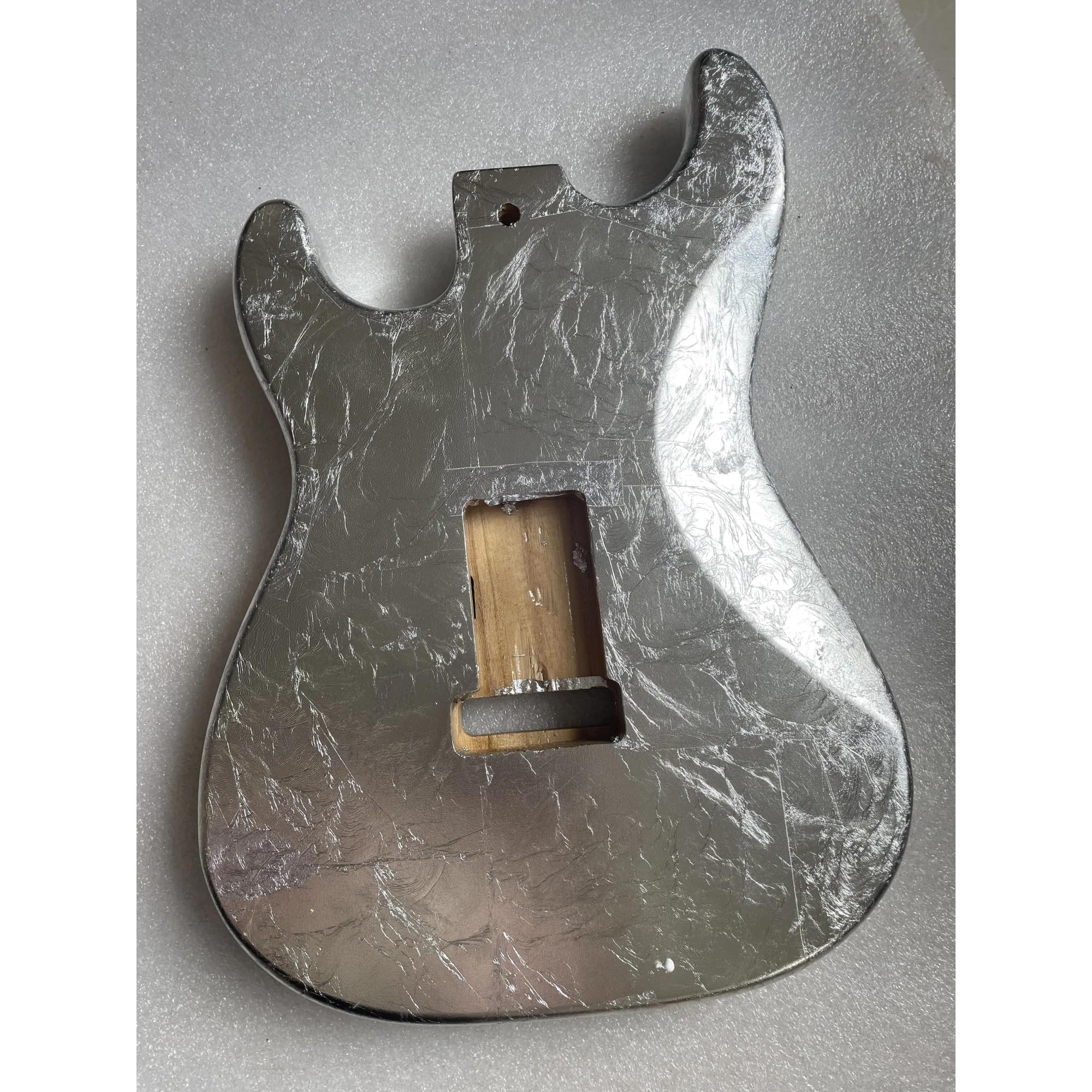 Unfinished Guitar Body Paulownia Silver With Transparent Paint For St Electric Guitar HSH Pickup Hole