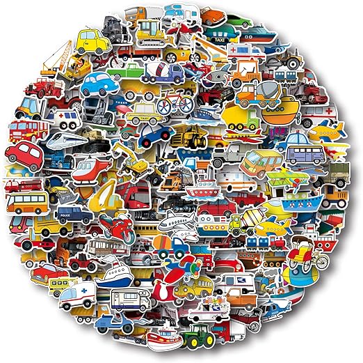 Aowplc Transportation Stickers 200 Pcs Vehicle Stickers
