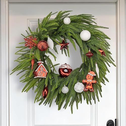 Miniatura 6 de Juego de 73 adornos de bolas de Navidad, adornos de árbol de Navidad rojos y blancos, decoración de plástico inastillable para colgar en el árbol de