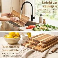 EDELHAUS 3 részes akáciafa vágódeszka szett 40x30 cm-es mérettel, 2 cm vastag, szaftcsatornával 7
