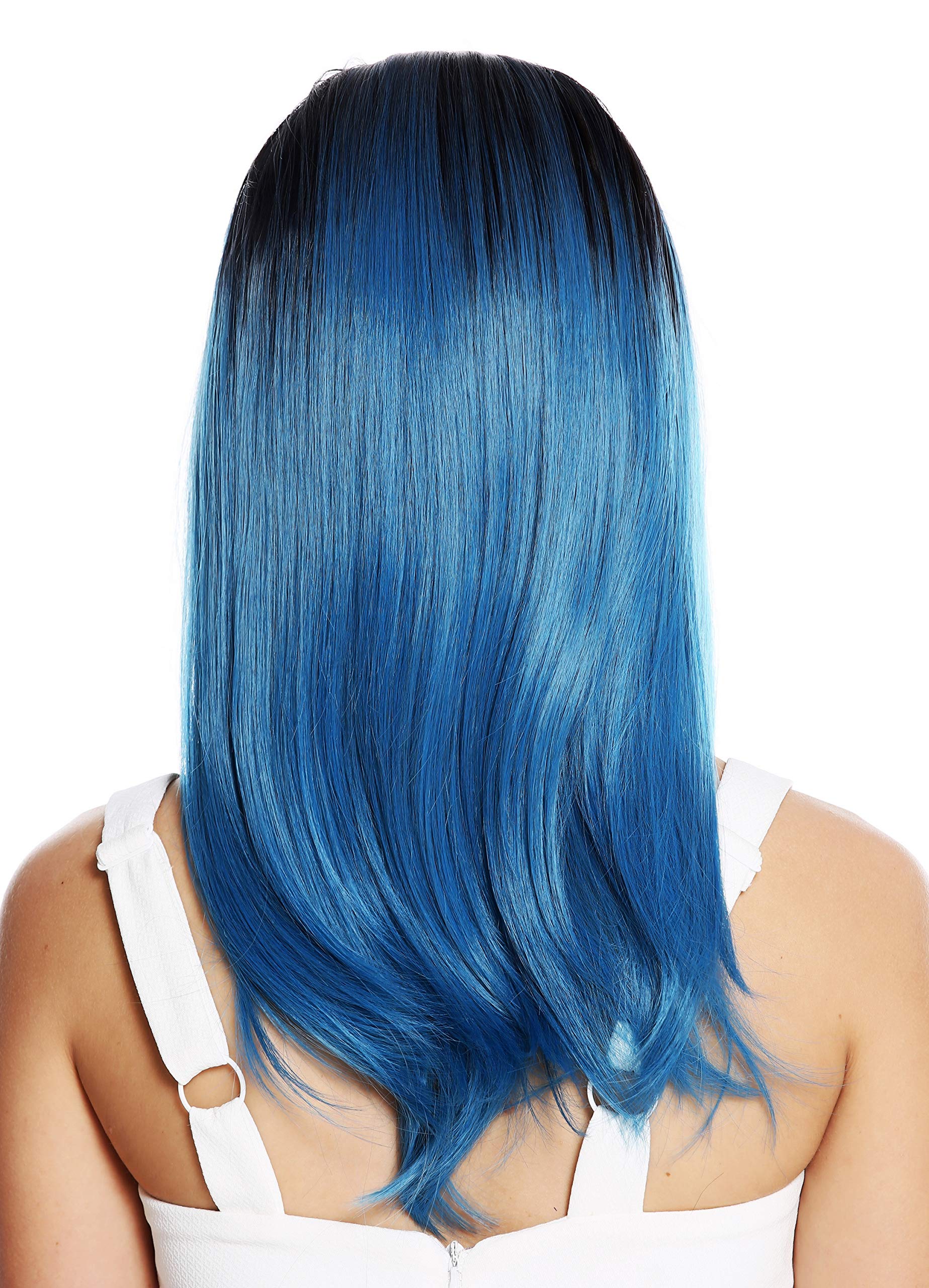 WIG ME UP, 1362-4330/2913 women's quality wig long sleek middle parting ombre black blue, Blue-black mix (4330/2913) - Image 4