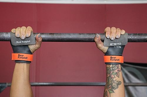 Miniatura 5 de Bear KompleX Empuñaduras de carbono sin agujeros, agarre de gimnasia antideslizante sin dedos para levantamiento de pesas, dominadas y entrenamiento
