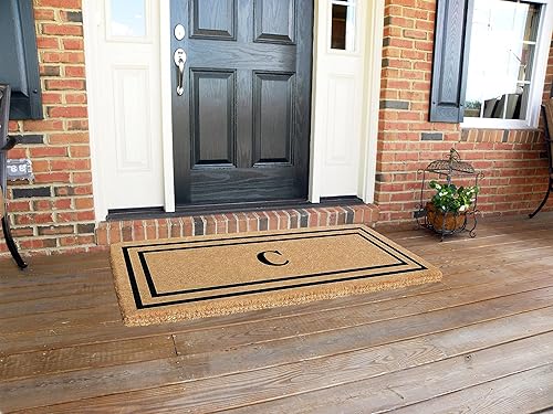 Tapete personalizado con monograma de fibra de coco para puerta delantera, entrada al aire libre, decoración de porche de lujo, tapete