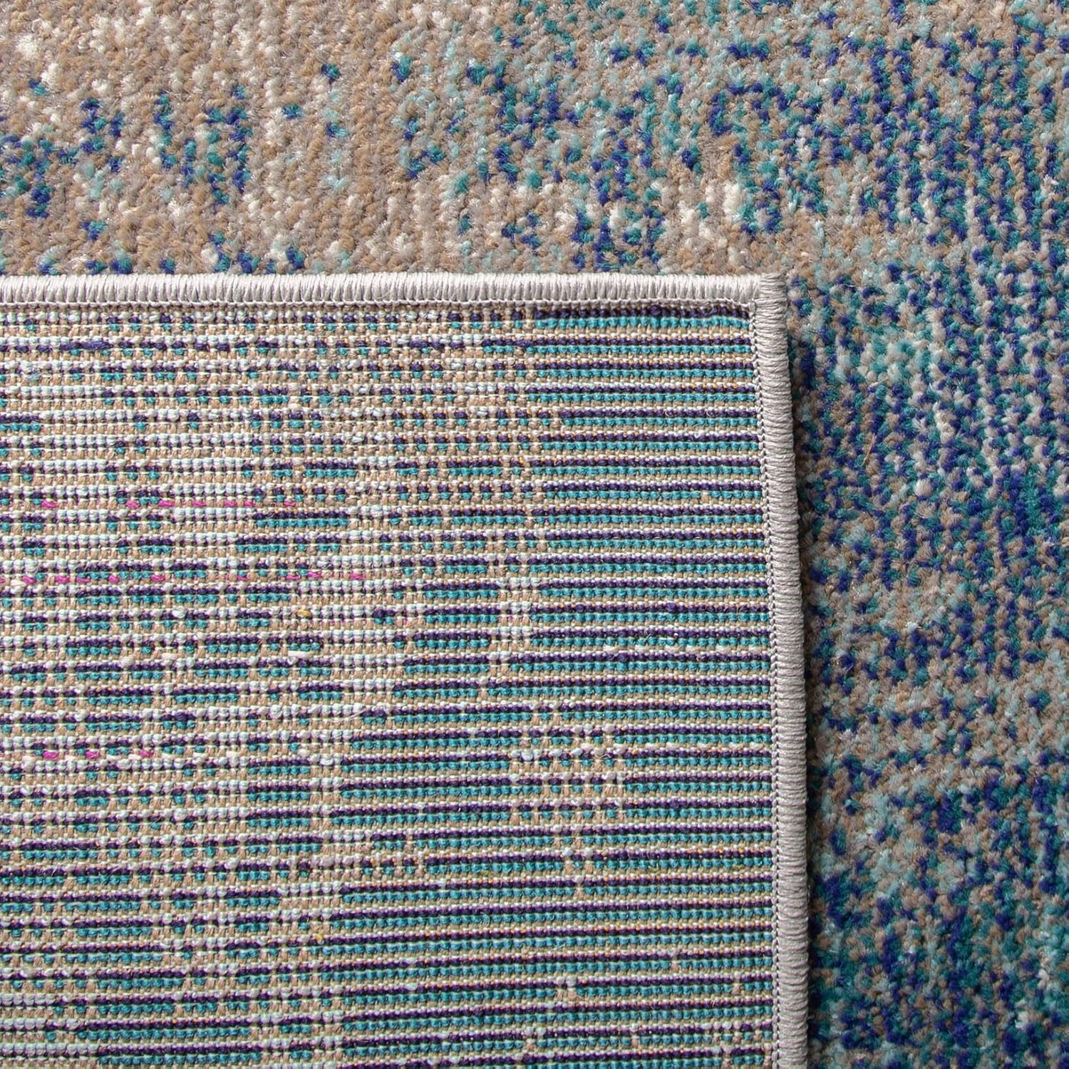 SAFAVIEH Madison Collection Accent Rug - 2'2" x 4', Blue & Grey, Modern Boho Abstract Design, Non-Shedding & Easy Care, Ideal for High Traffic Areas in Entryway, Living Room, Bedroom (MAD440M)