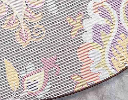 Miniatura 9 de Unique Loom Estrella Collection - Alfombra contemporánea, bohemia, floral, abstracta, cachemira, 8 pies x 8 pies 0 pulgadas, marrónbeige