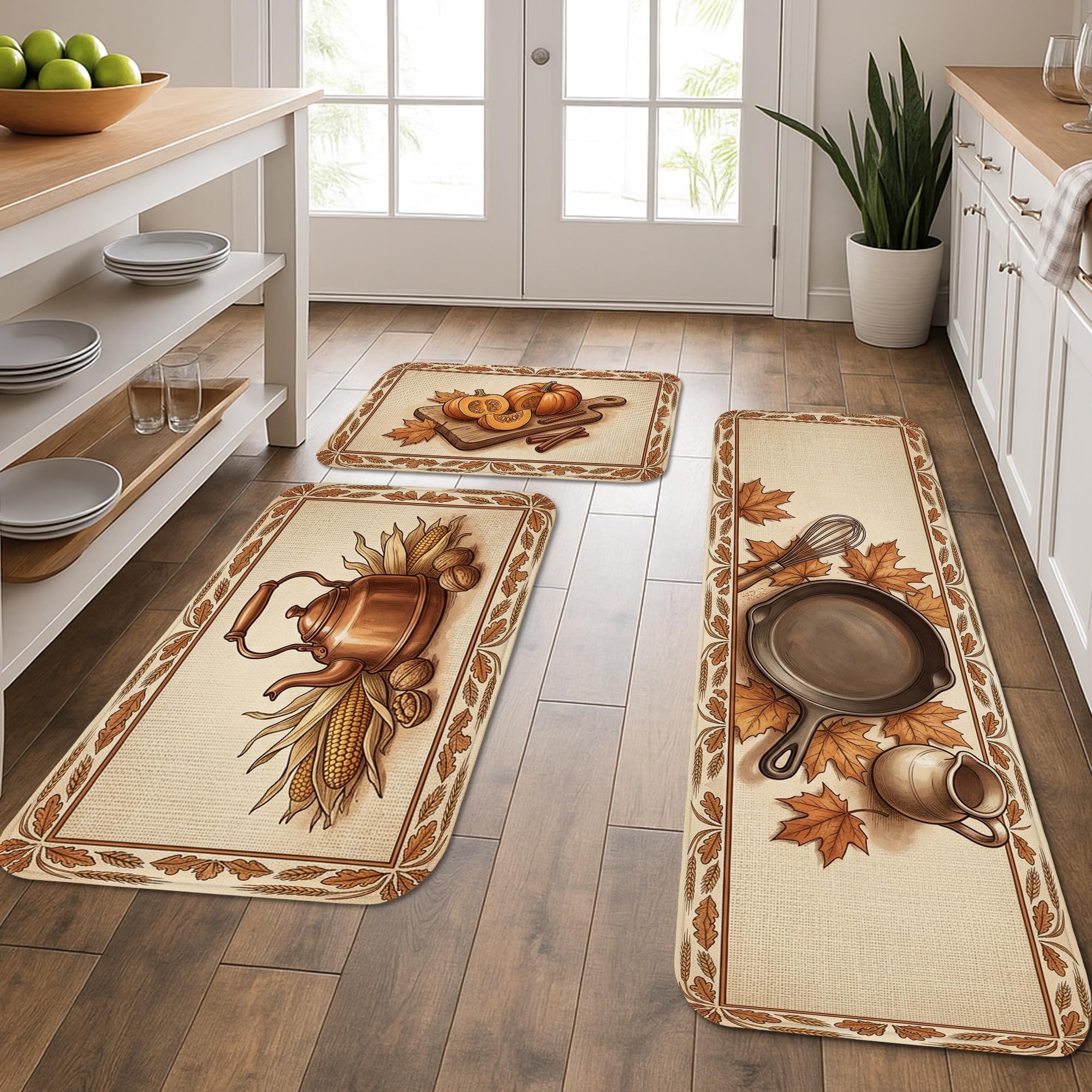 Tapis de cuisine rustique lavable résistant aux taches pour évier et salle de bain