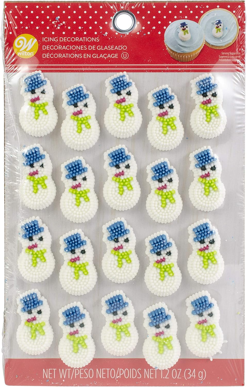Wilton Icing Decorations 25/Pkg-Snowman Dot Matrix