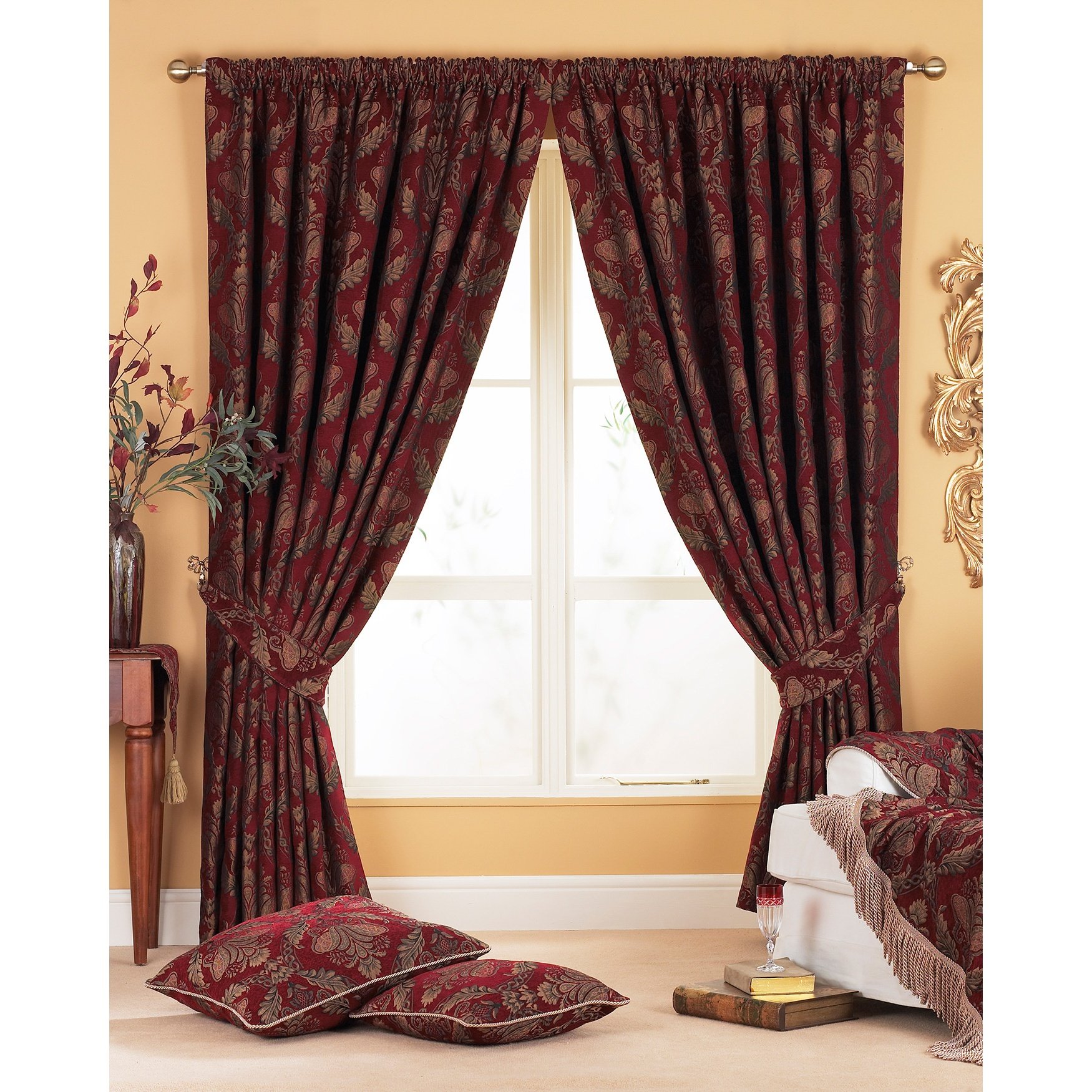 Rideaux assombrissants bordeaux plissés 168 x 229 cm Shiraz