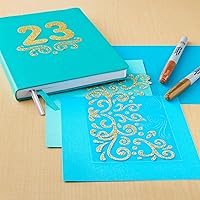 Vista 2 de Paquete de 12 pegatinas de remolino con purpurina dorada por Recollections