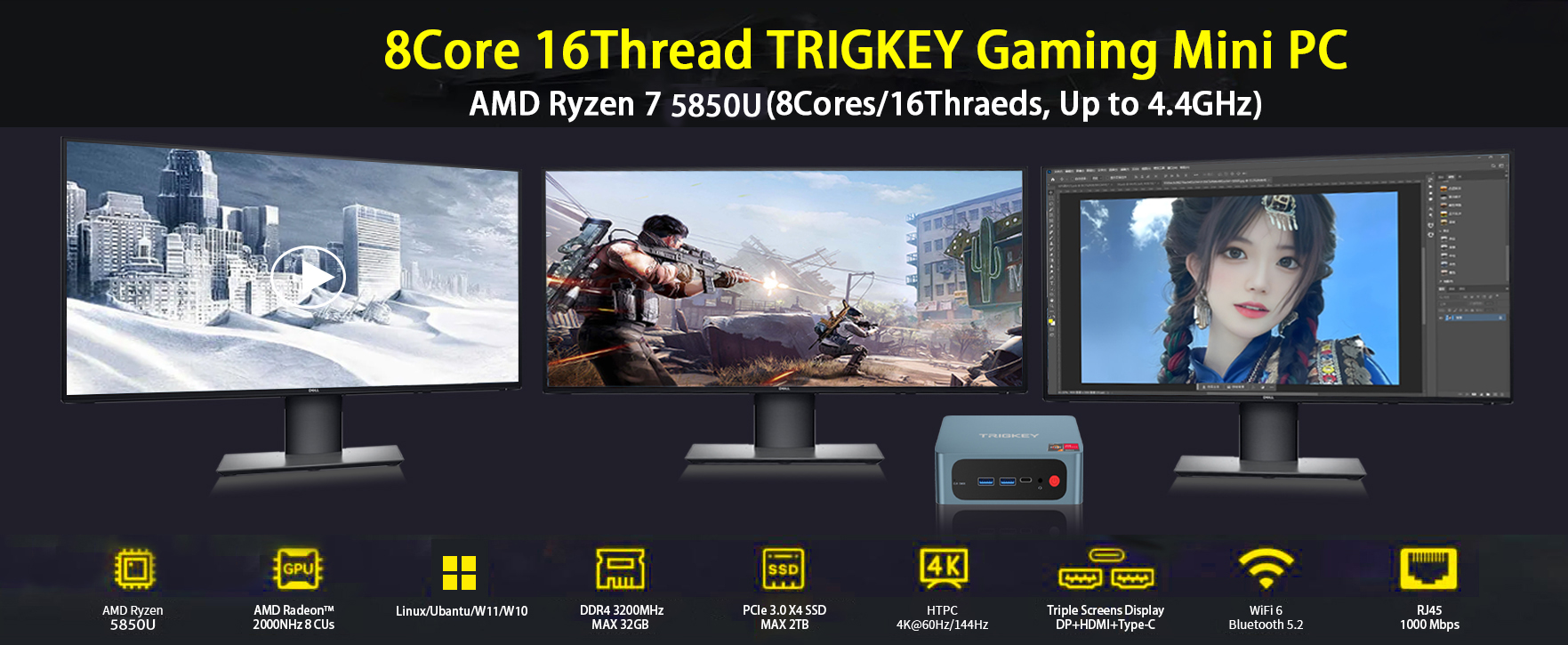 ミニPC TECHNOLOGY GREEN LIFE S5 AMD Ryzen 5800H 51HmeqKW3JL._AC_UF350,