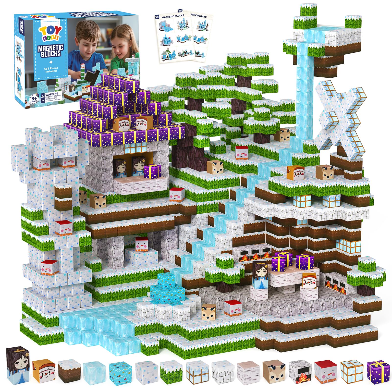 Amazon.com: TOY Life 154-Piece Magnetic Cube Set, Ice Princess
