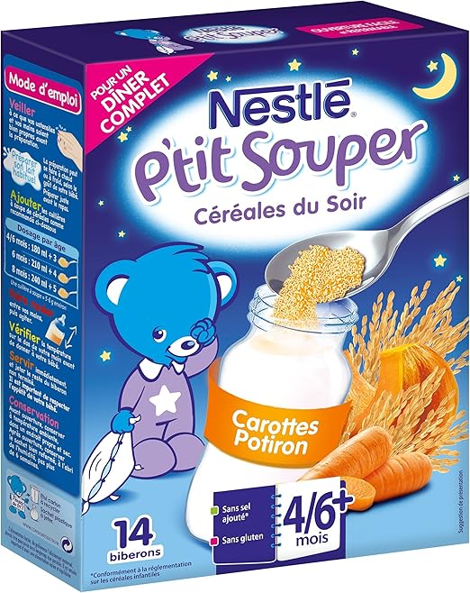 Bebe Nestle P Tit Souper Douceur De Carotte Potiron Cereales Du Soir Des 4 6 Mois Boite De 250 G Lot De 6 Amazon Ca Everything Else