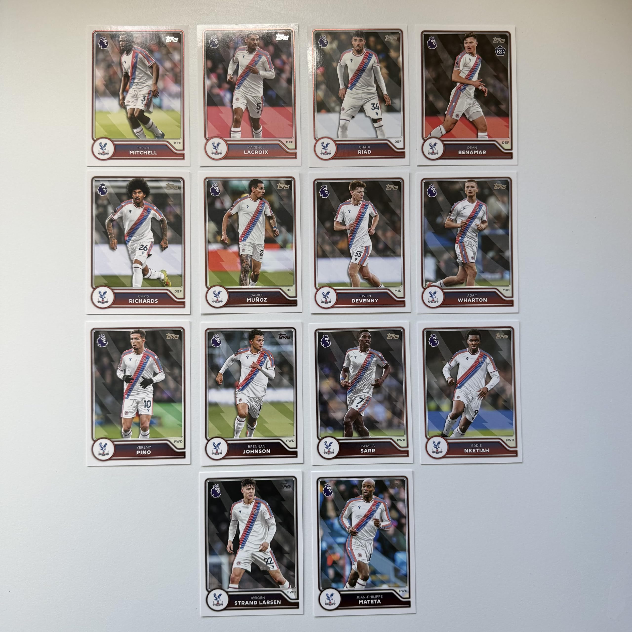 Flagship Premier League 2026/27 Crystal Palace Base Card Team Set