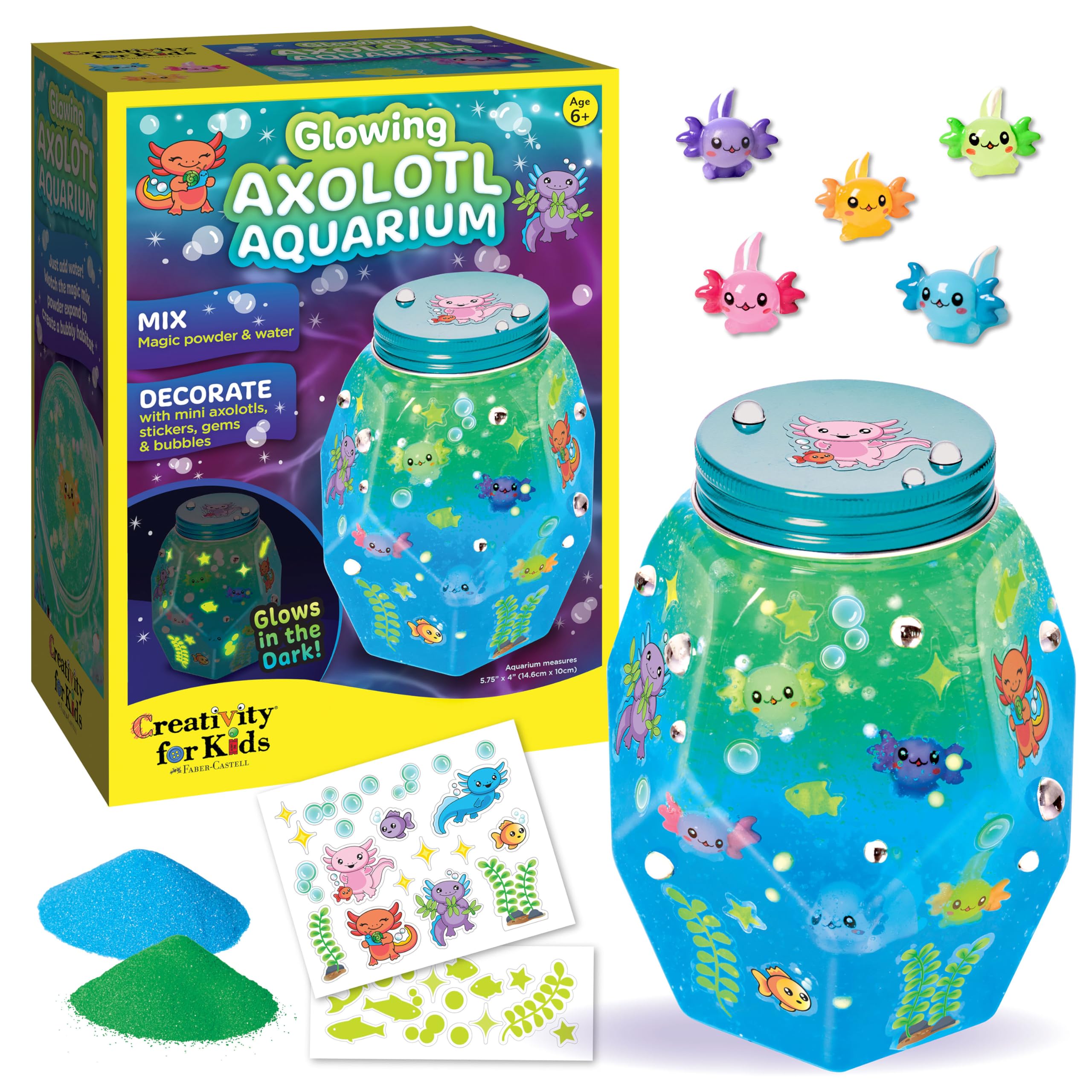 asimocrafts OH_ASI＋LevelUp_kit SET Creativity for Kids Glowing Axolotl Aquarium - Axolotl Crafts and