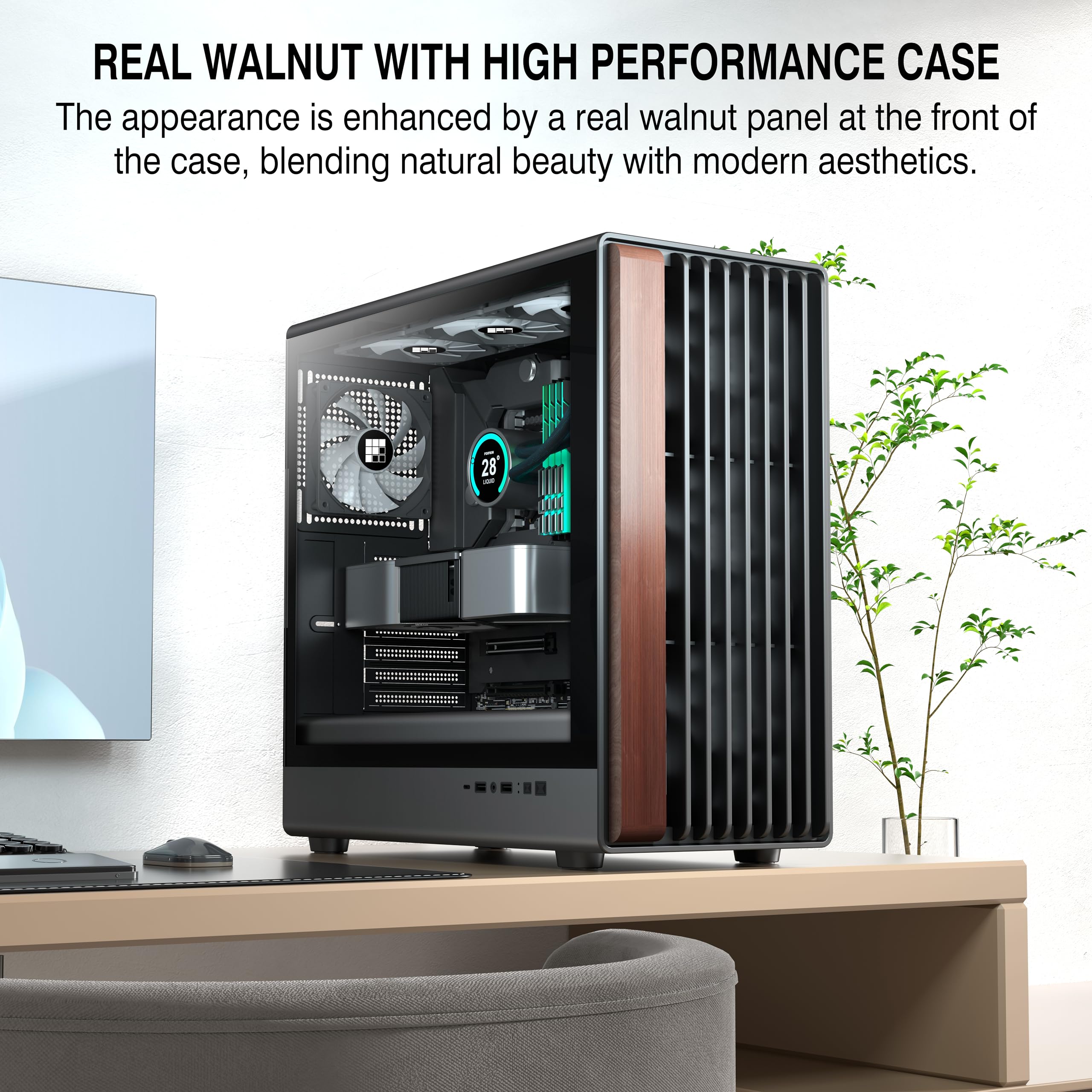 FOIFKIN ATX PCケース ウッドデザイン Amazon.com: FOIFKIN M2 PC Case - Walnut Front pane Pre-Installed 7